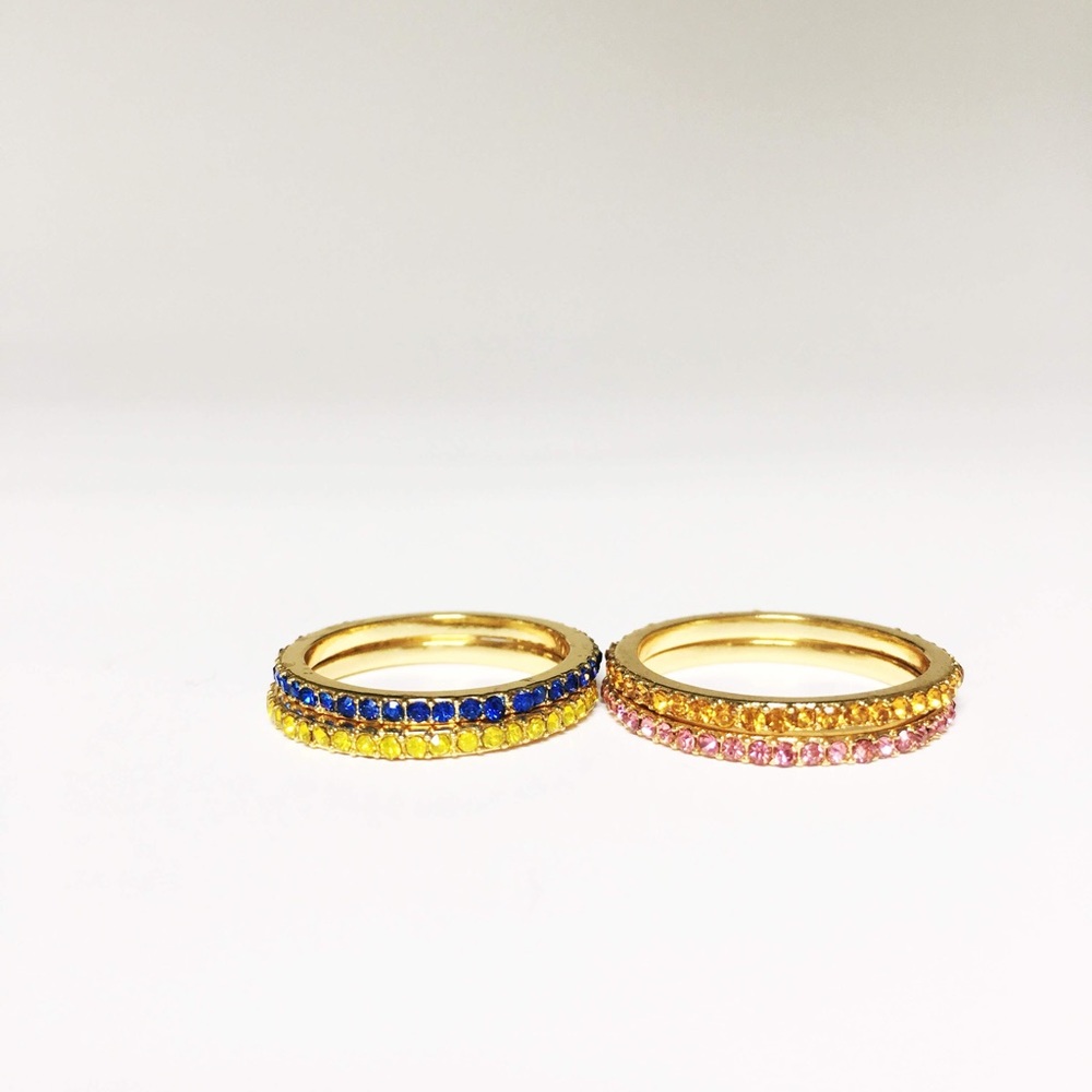 Sapphire and citrine Eternity Round Band Ring